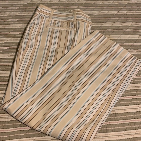 🍁 Ann Taylor Loft striped stretch pant 10 EUC - Picture 3 of 15